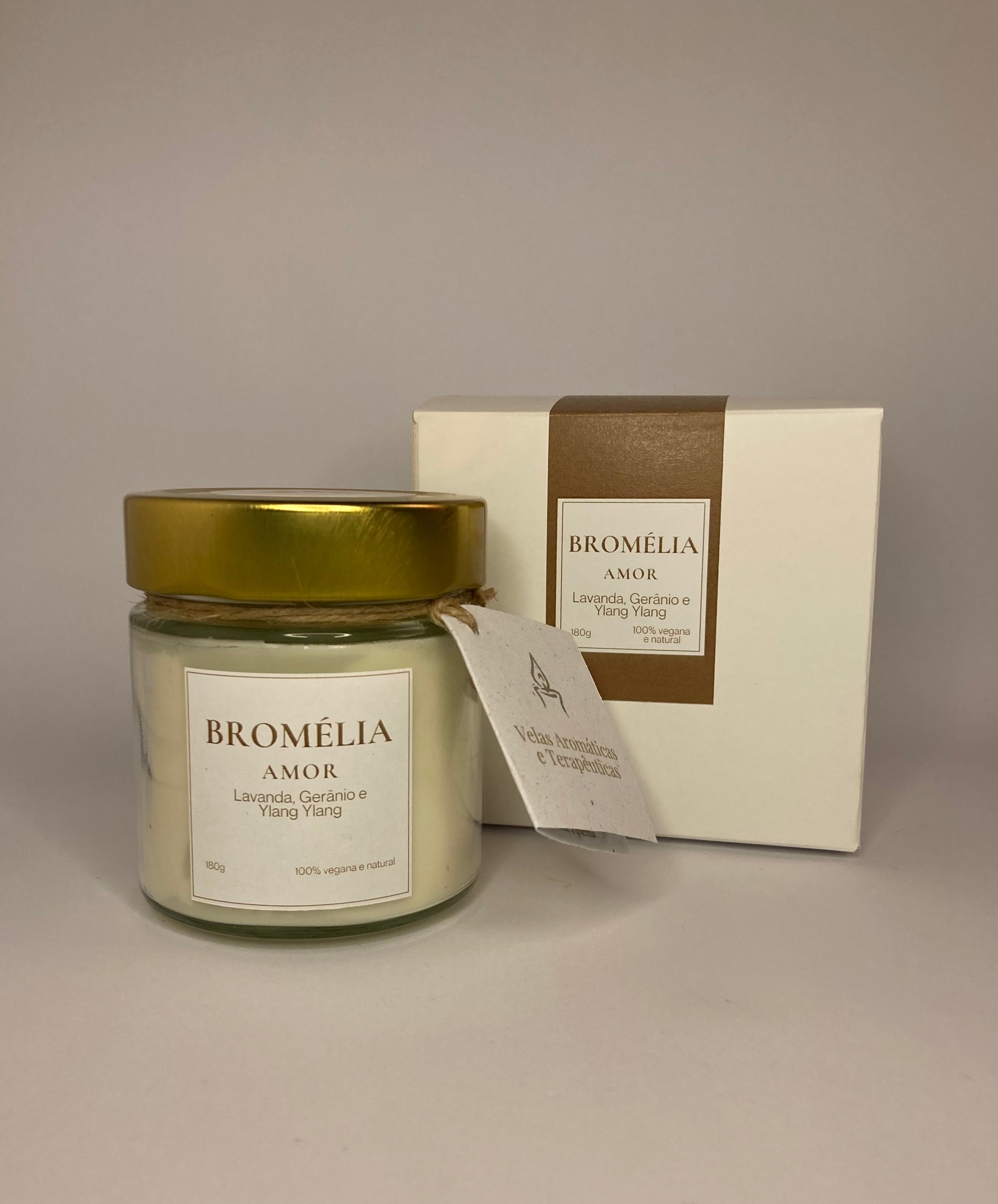 Amor - Vela Natural de Lavanda, Gerânio e Ylang Ylang 180g