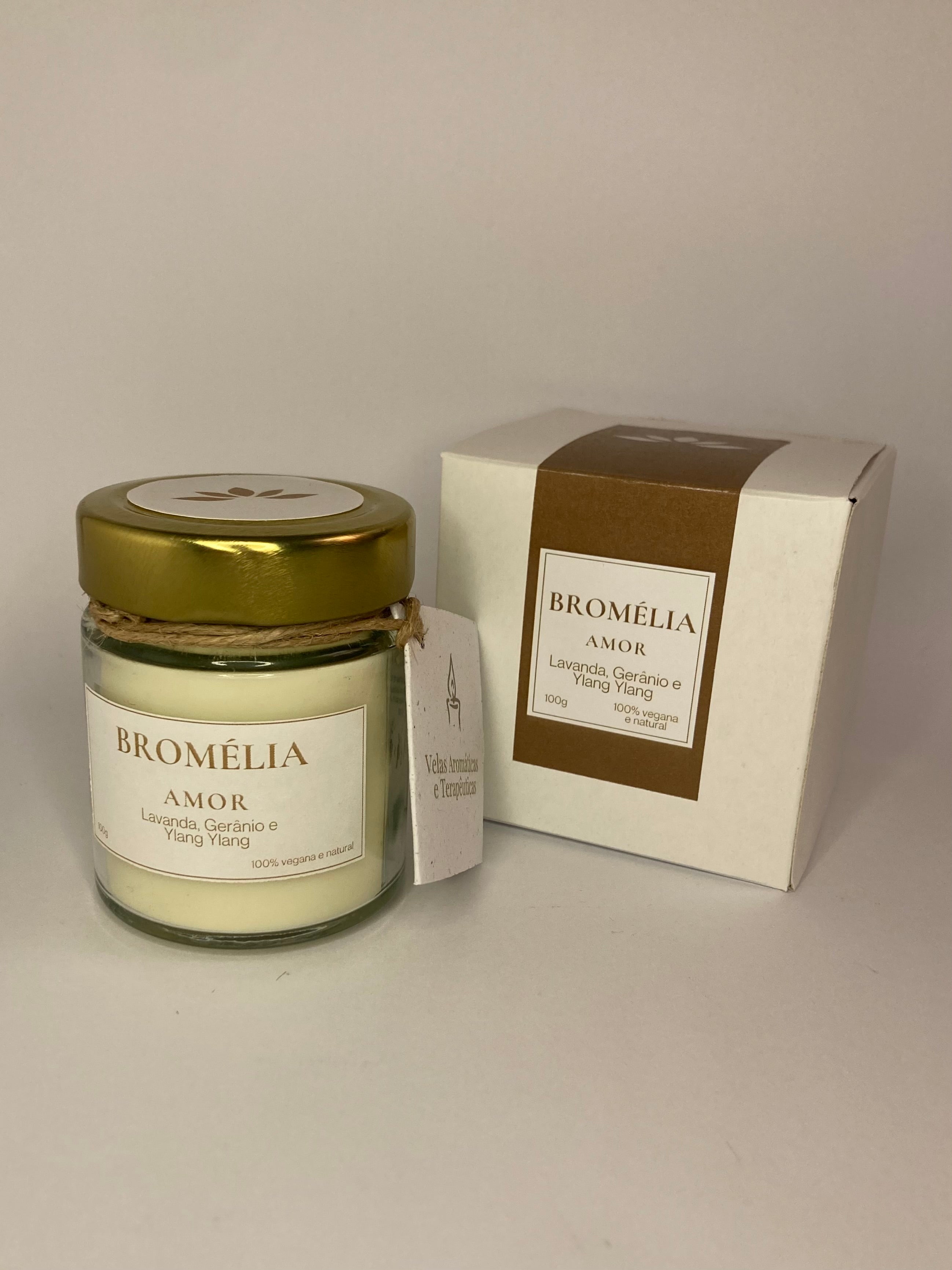 Amor - Vela Natural de Lavanda, Gerânio e Ylang Ylang 100g