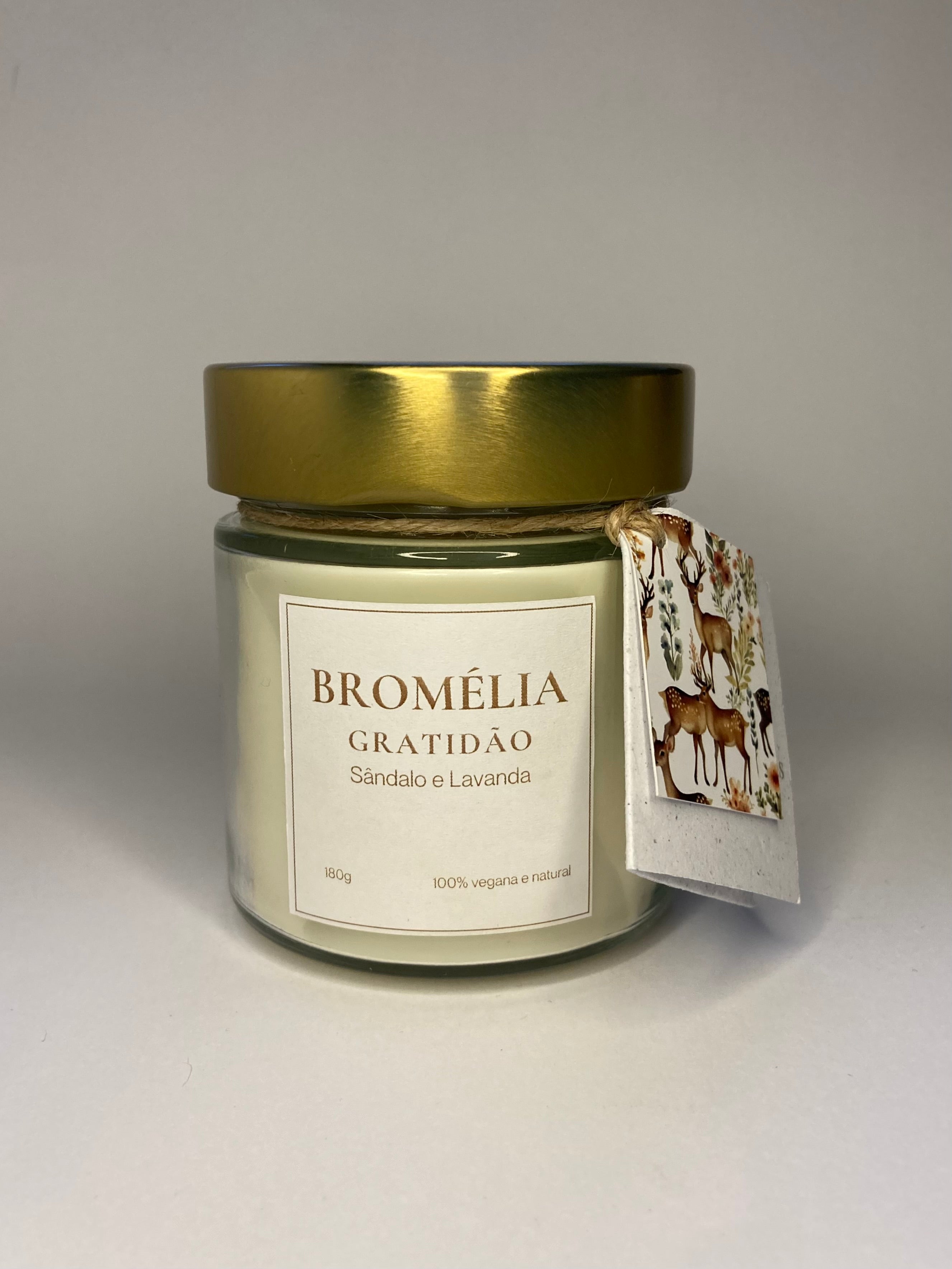 Gratidão - Vela Natural de Sândalo e Lavanda 180g
