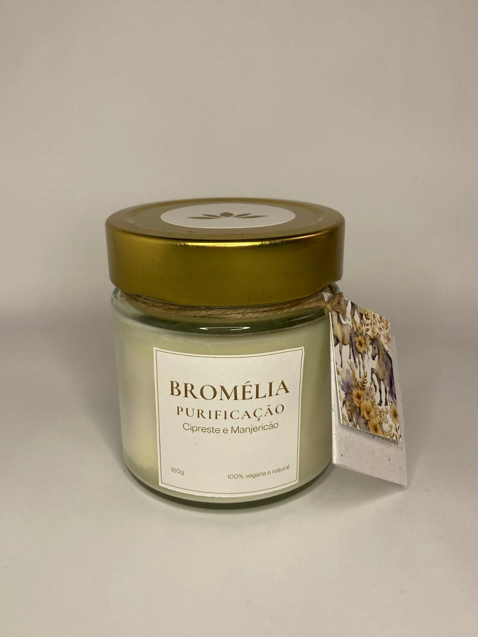 Purificação - Vela Natural de Cipreste e Manjericão 180g