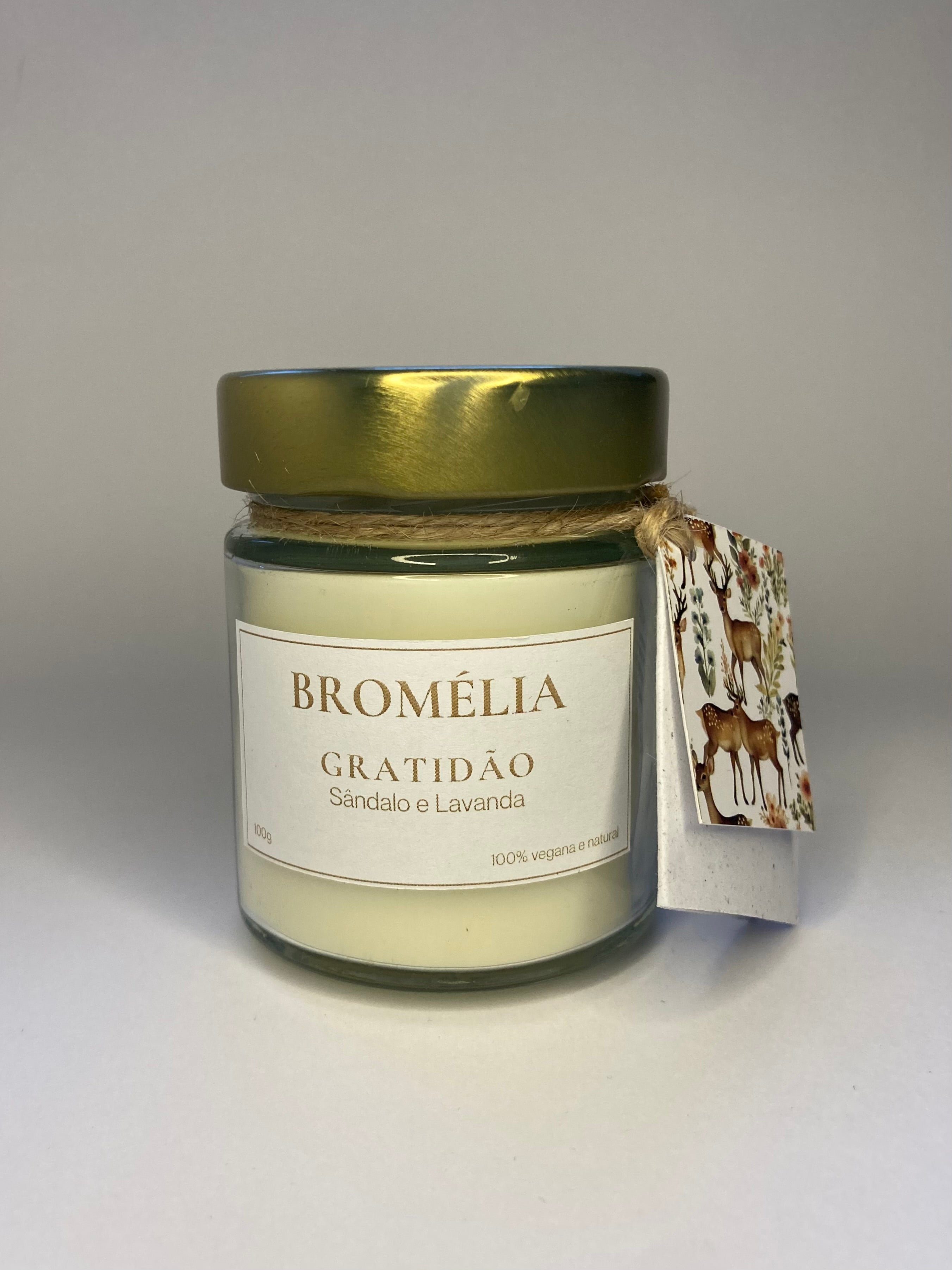 Gratidão - Vela Natural de Sândalo e Lavanda 100g