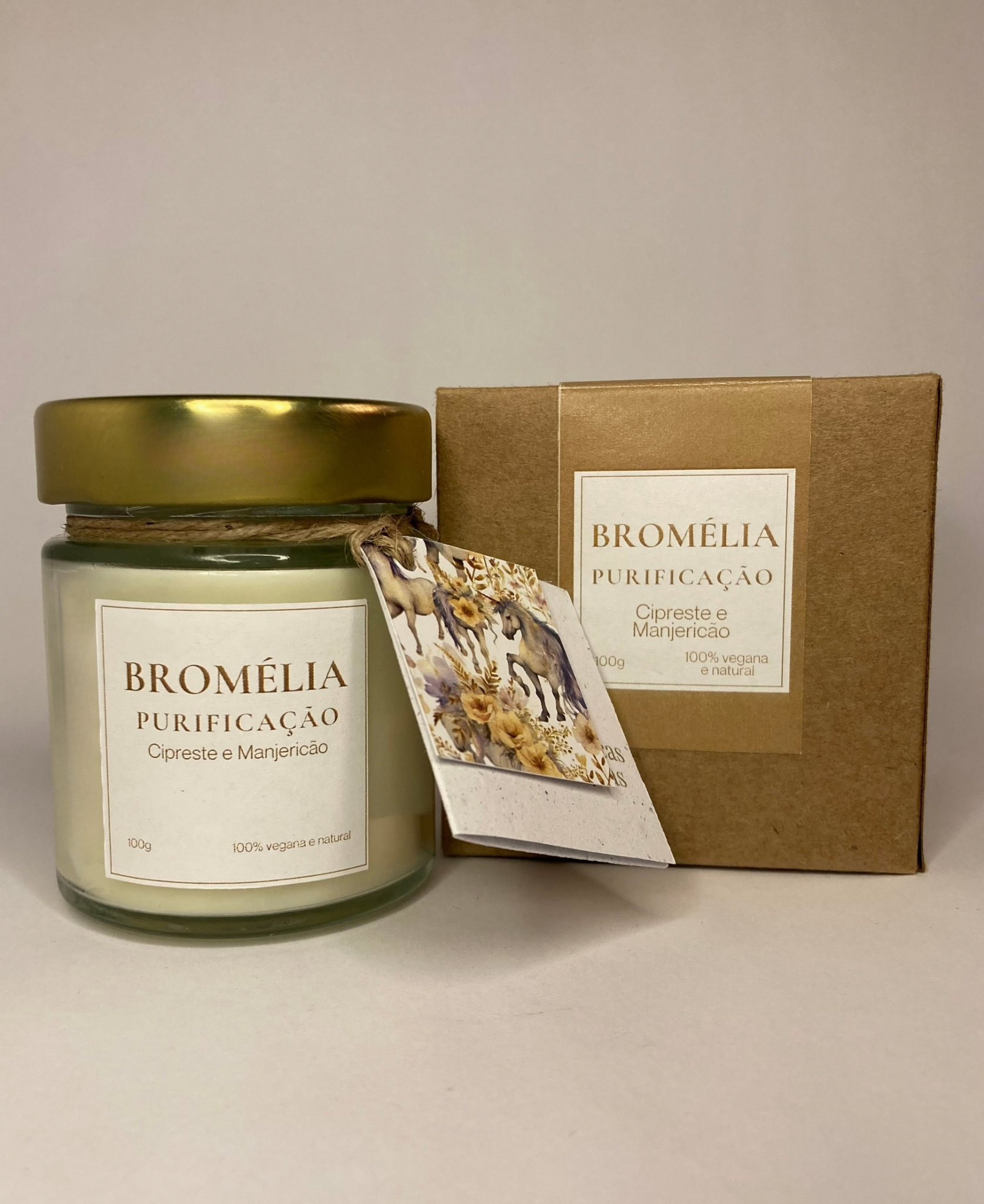 Purificação - Vela Natural de Cipreste e Manjericão 100g