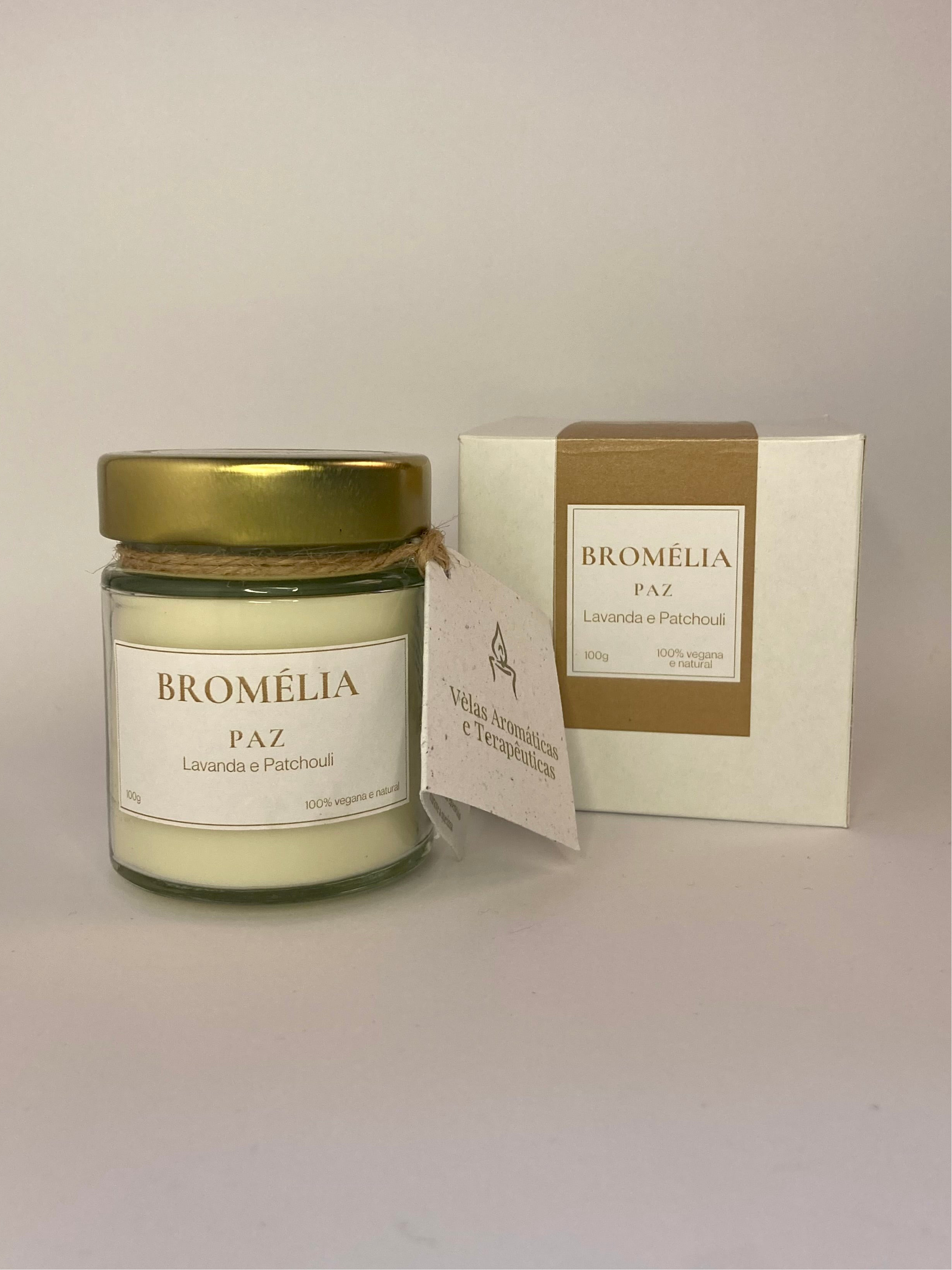 Paz - Vela Natural de Lavanda e Patchouli 100g