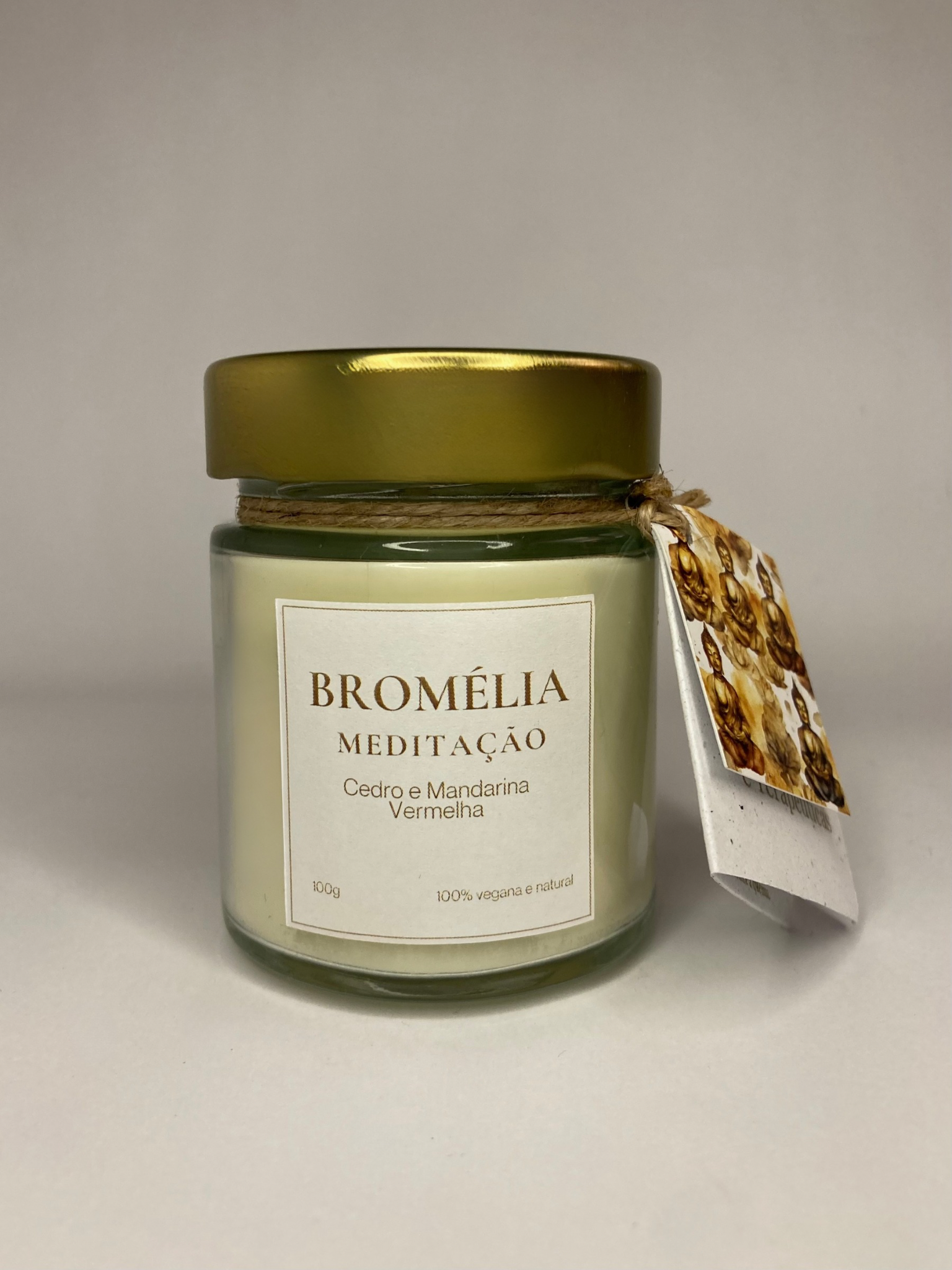 Meditação - Vela Natural de Cedro e Mandarina 100g