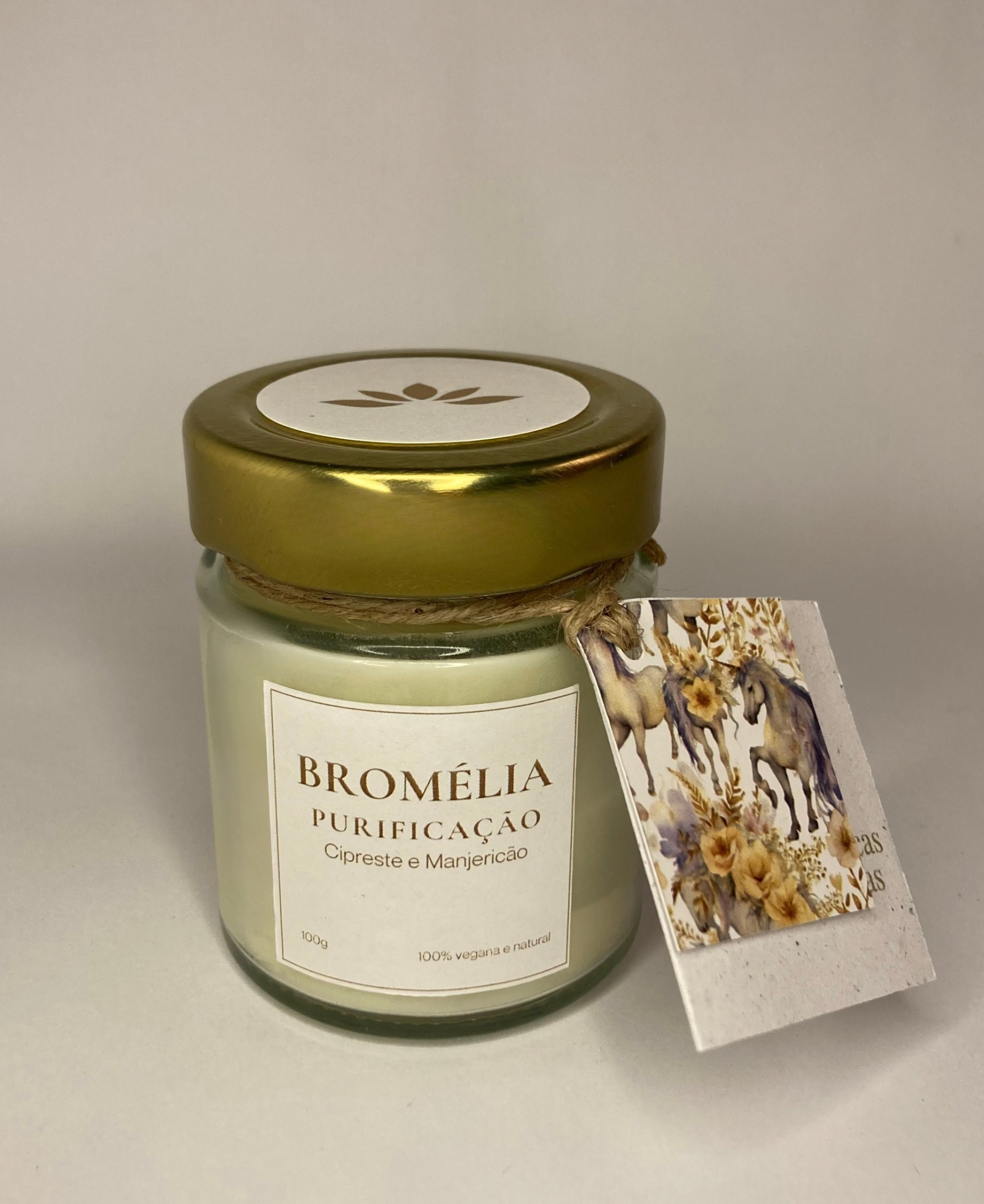 Purificação - Vela Natural de Cipreste e Manjericão 100g