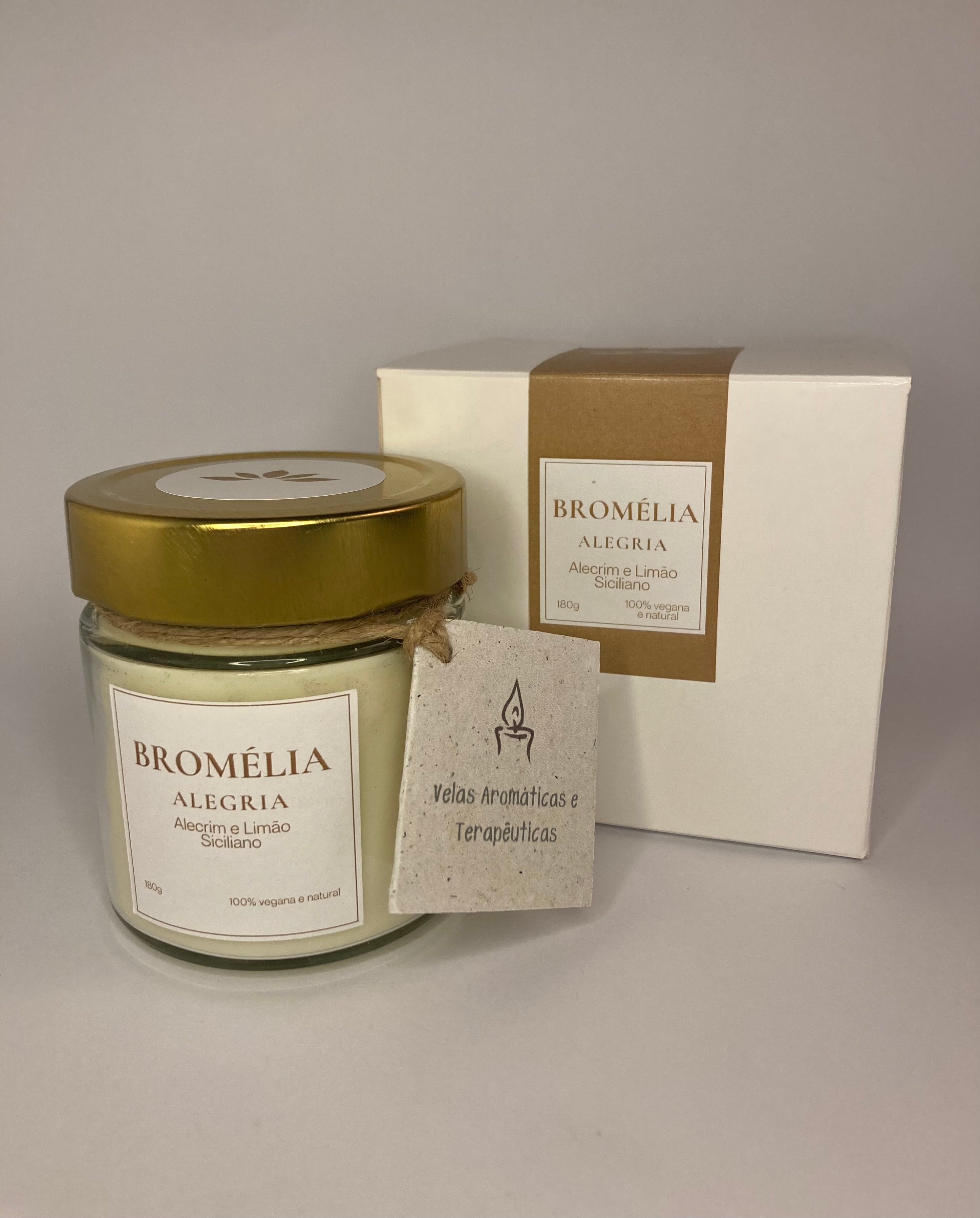 Alegria - Vela Natural de Alecrim e Limão Siciliano 180g
