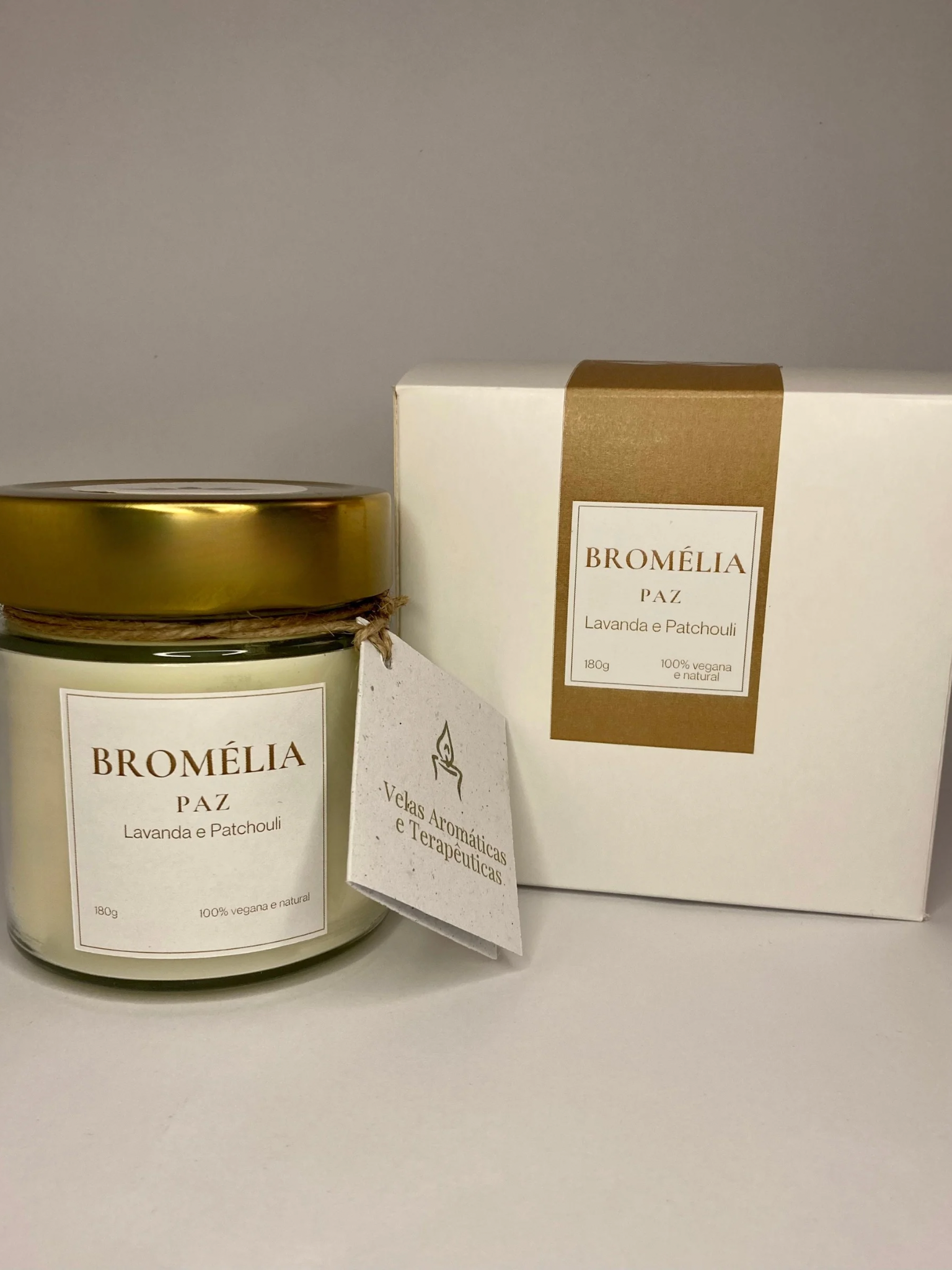 Paz - Vela Natural de Lavanda e Patchouli 180g