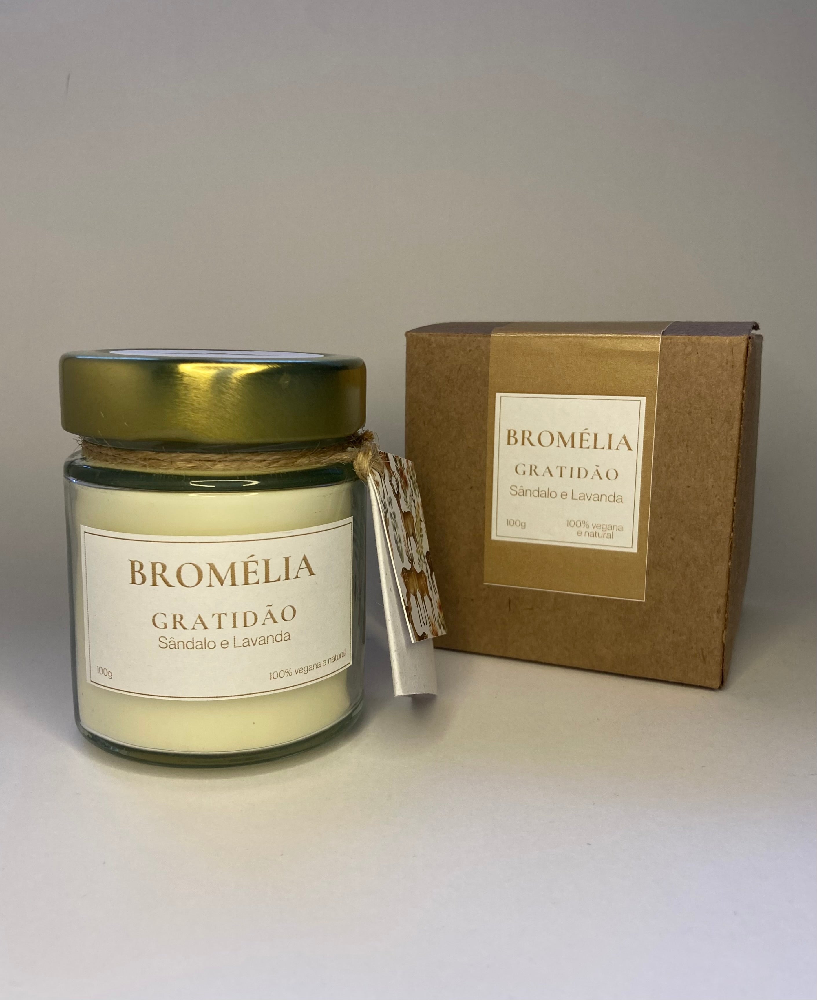 Gratidão - Vela Natural de Sândalo e Lavanda 100g
