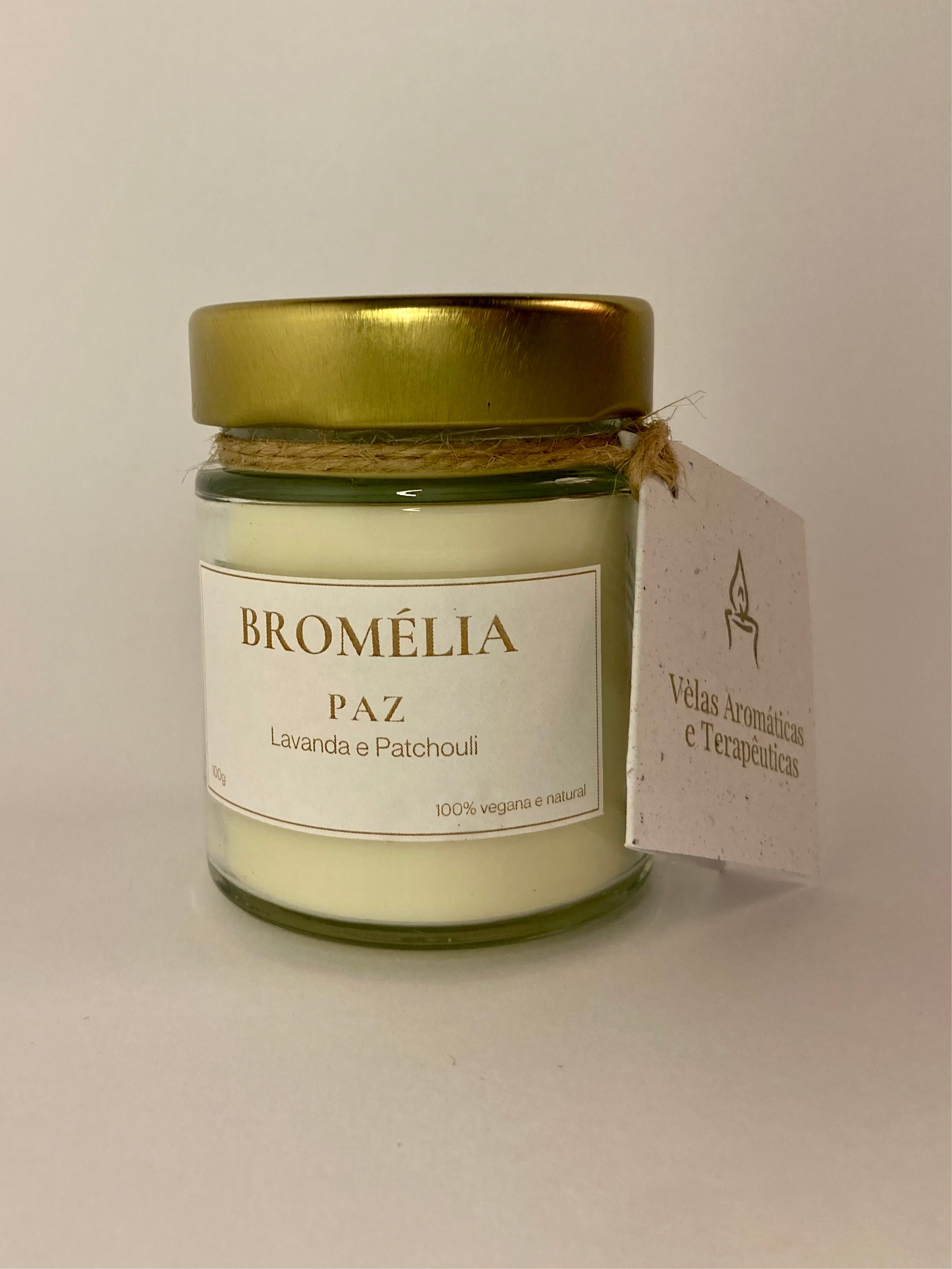 Paz - Vela Natural de Lavanda e Patchouli 100g