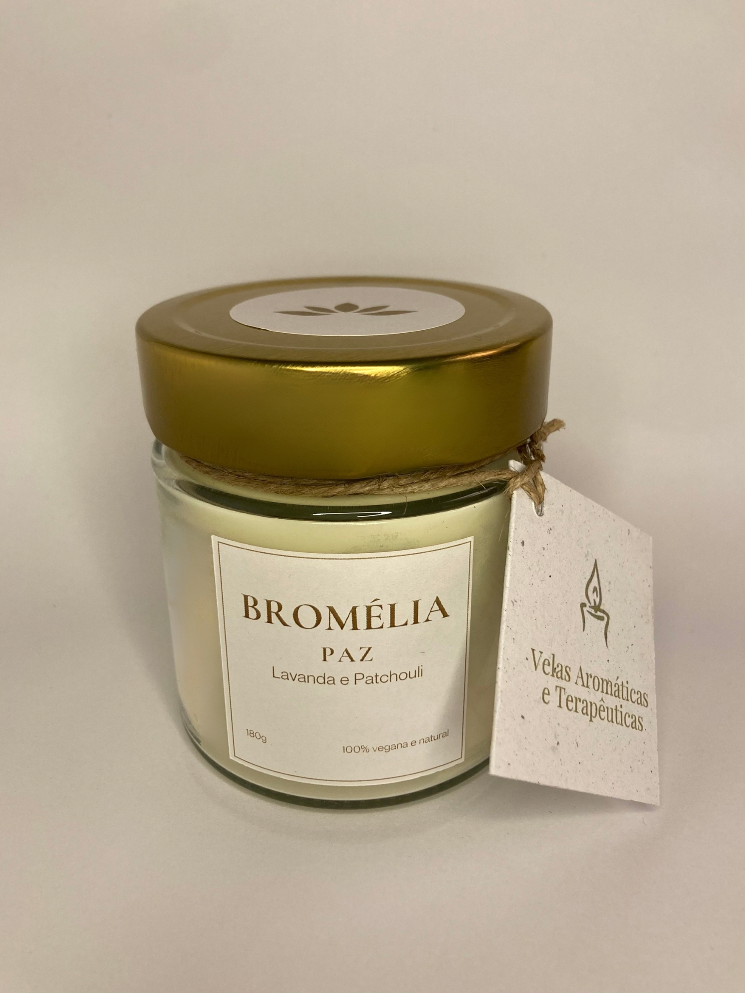 Paz - Vela Natural de Lavanda e Patchouli 180g