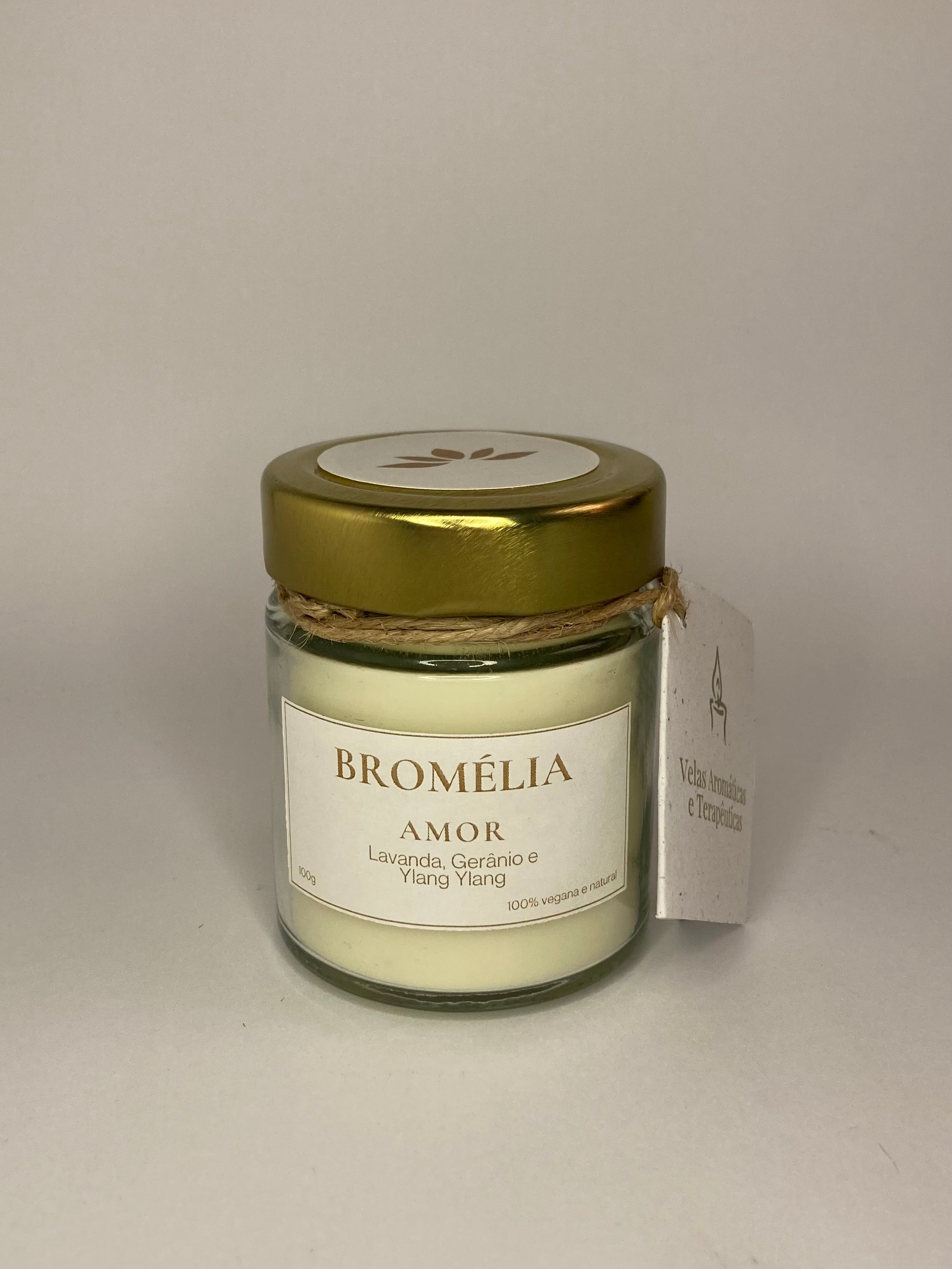 Amor - Vela Natural de Lavanda, Gerânio e Ylang Ylang 100g