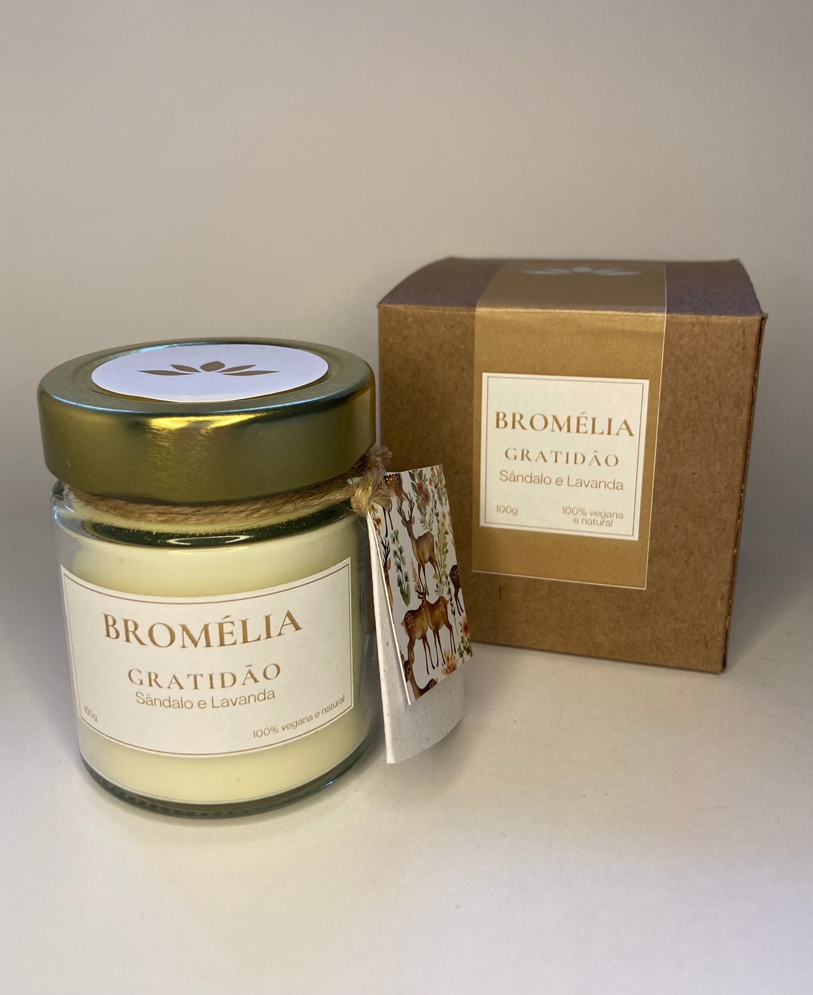 Gratidão - Vela Natural de Sândalo e Lavanda 100g