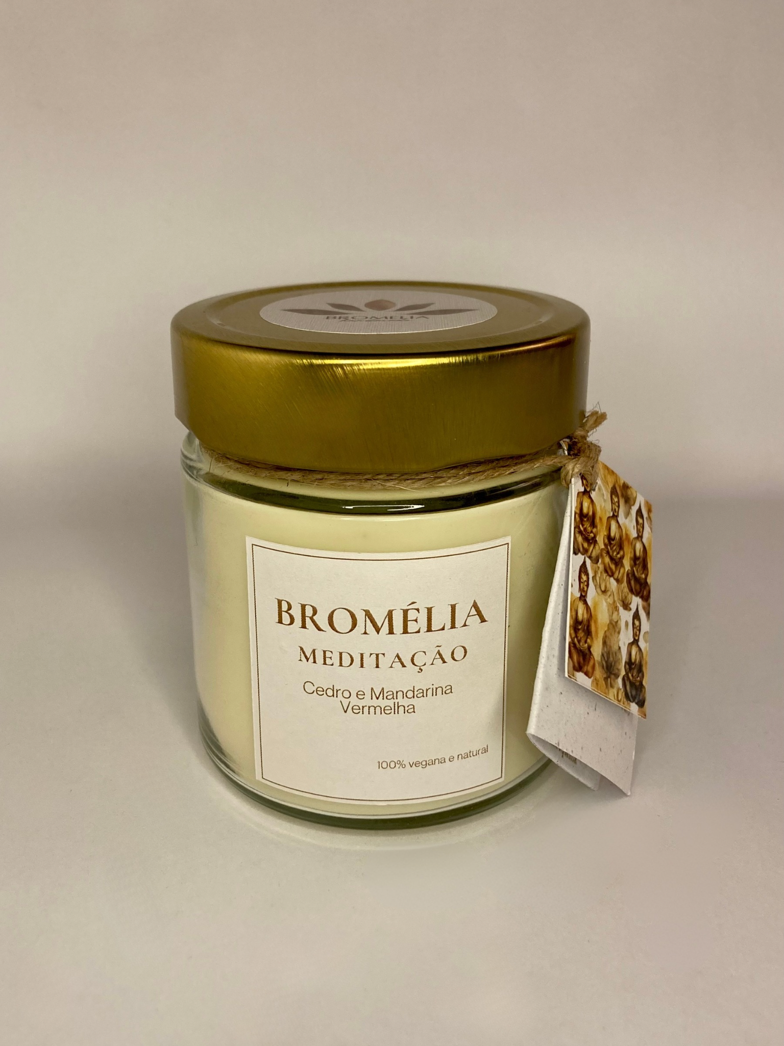 Meditação - Vela Natural de Cedro e Mandarina Vermelha 180g