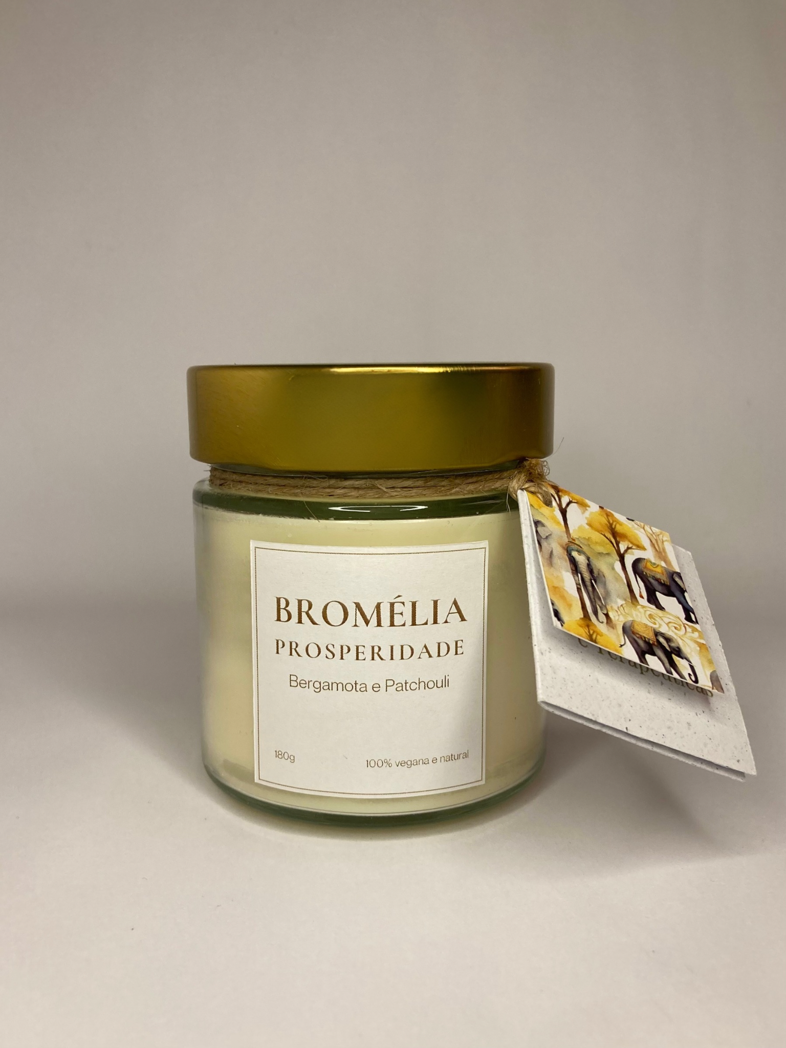 Prosperidade - vela Natural de Bergamota e Patchouli 180g