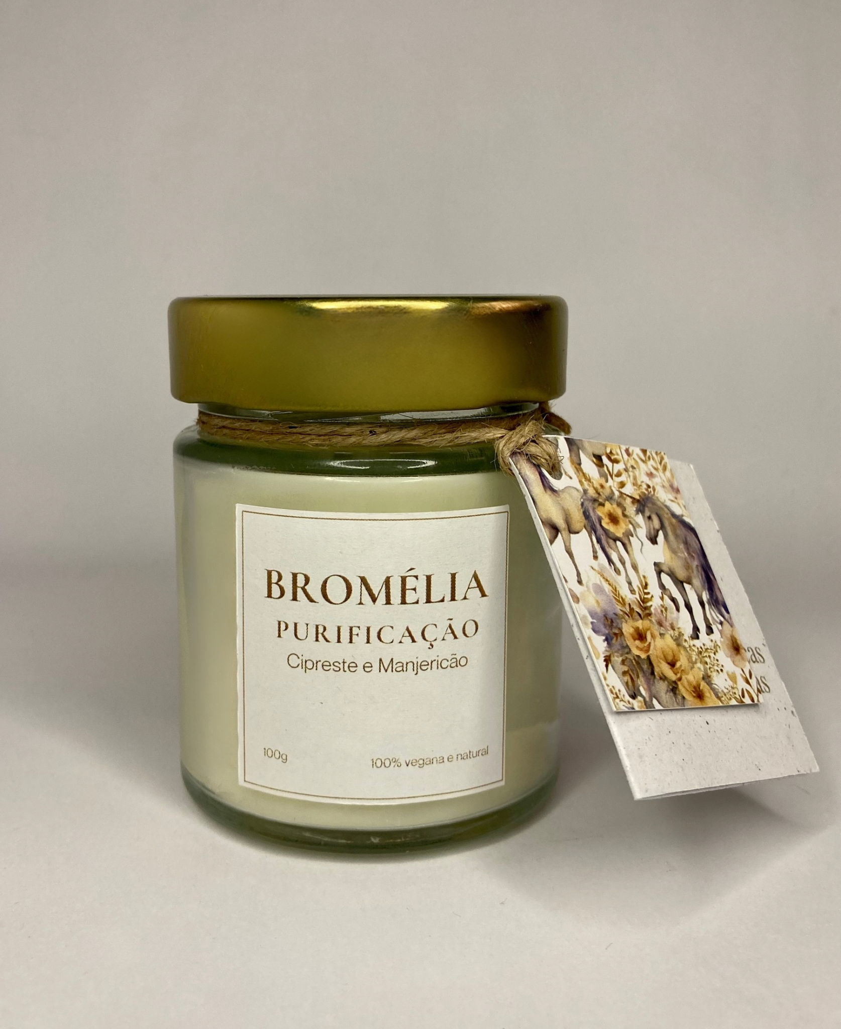 Purificação - Vela Natural de Cipreste e Manjericão 100g