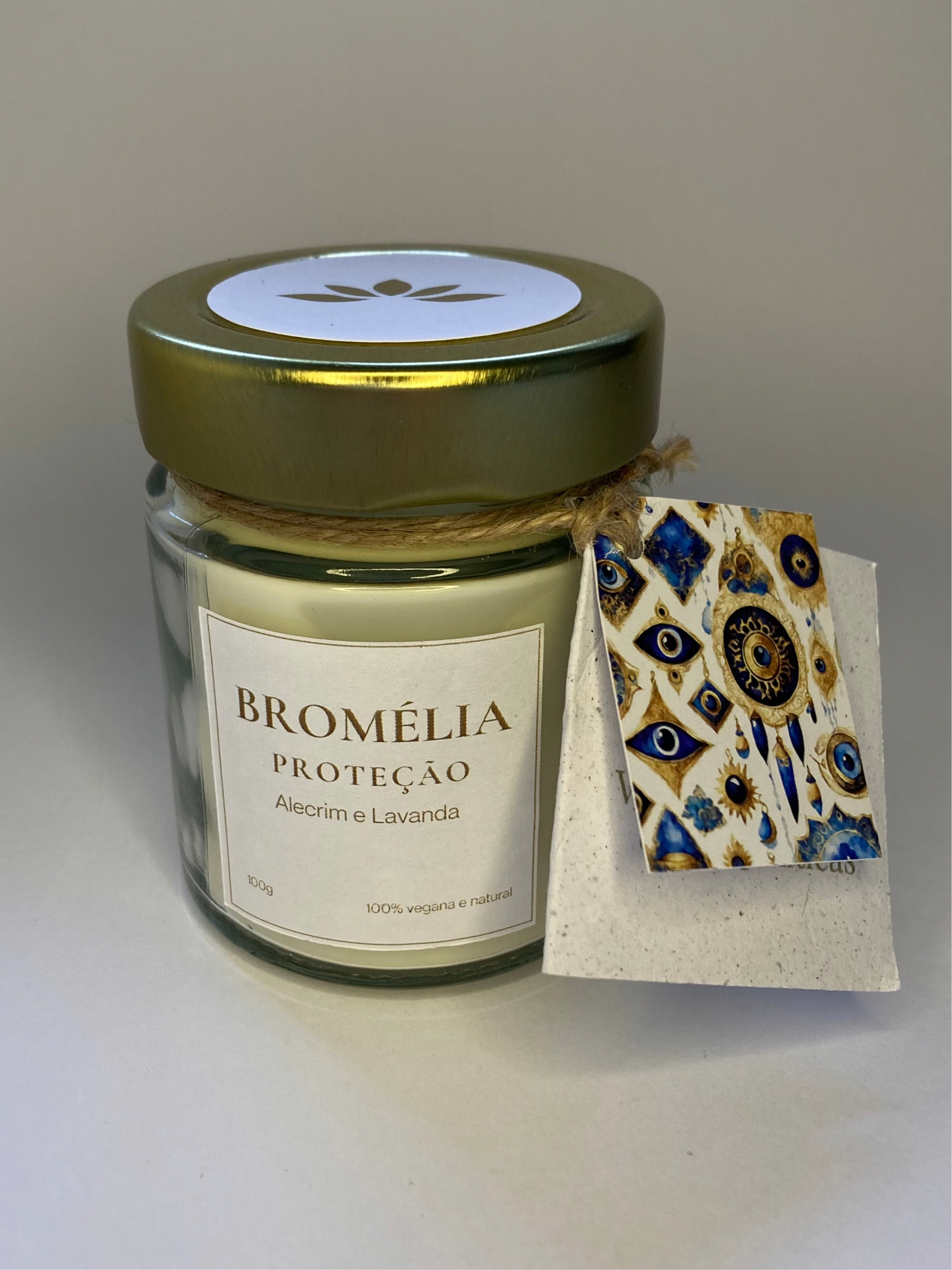 Proteção - Vela Natural de Alecrim e Lavanda 100g