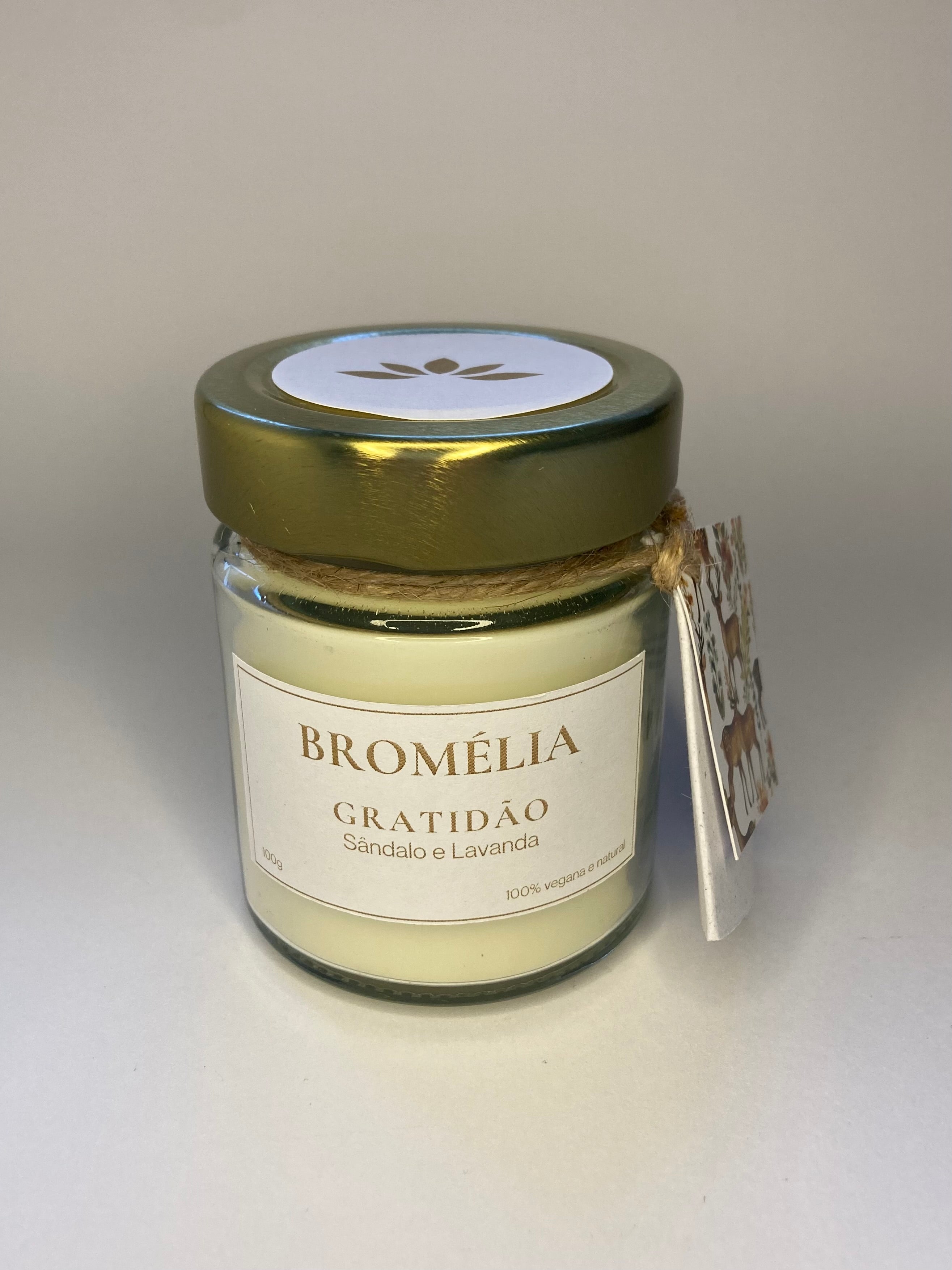 Gratidão - Vela Natural de Sândalo e Lavanda 100g
