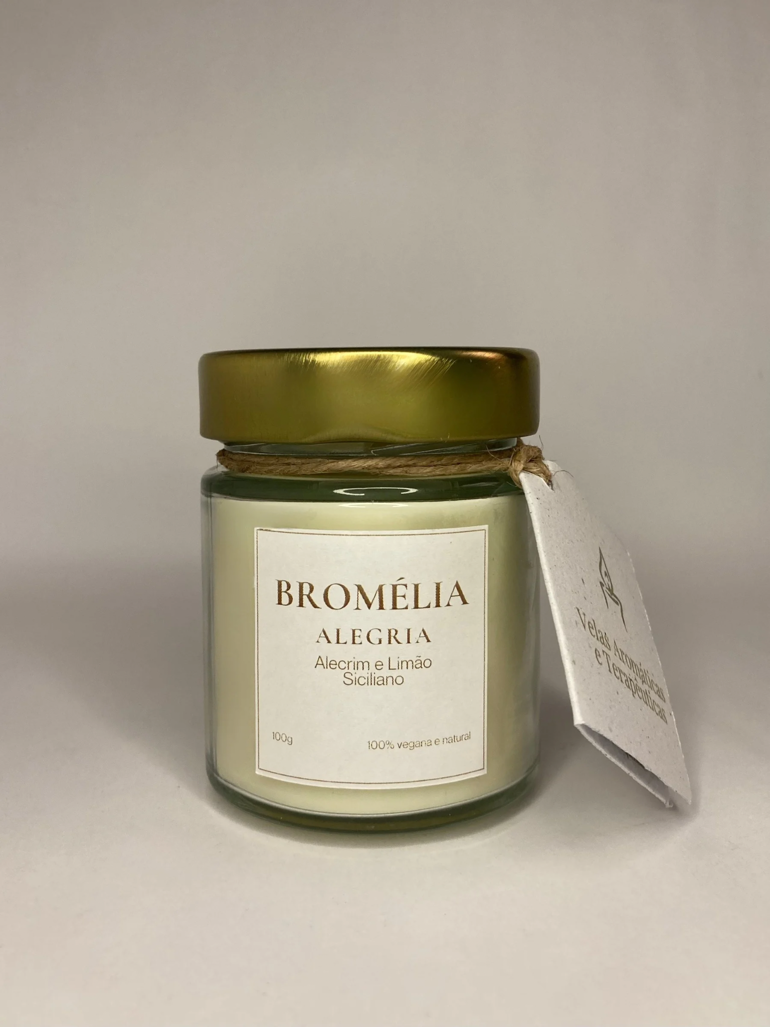 Alegria - Vela Natural de Alecrim e Limão Siciliano 100g