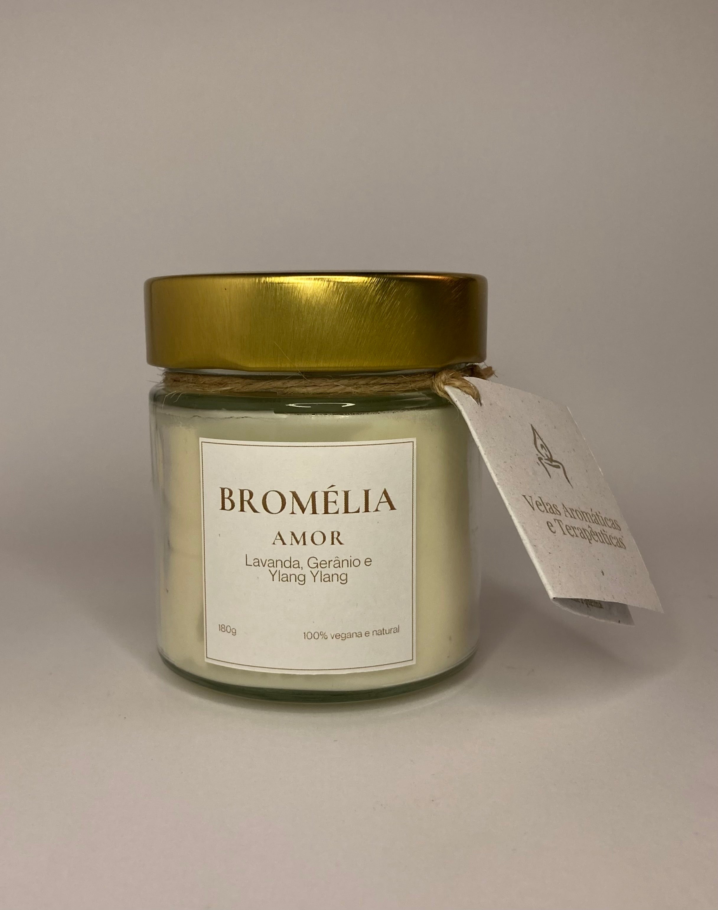 Amor - Vela Natural de Lavanda, Gerânio e Ylang Ylang 180g