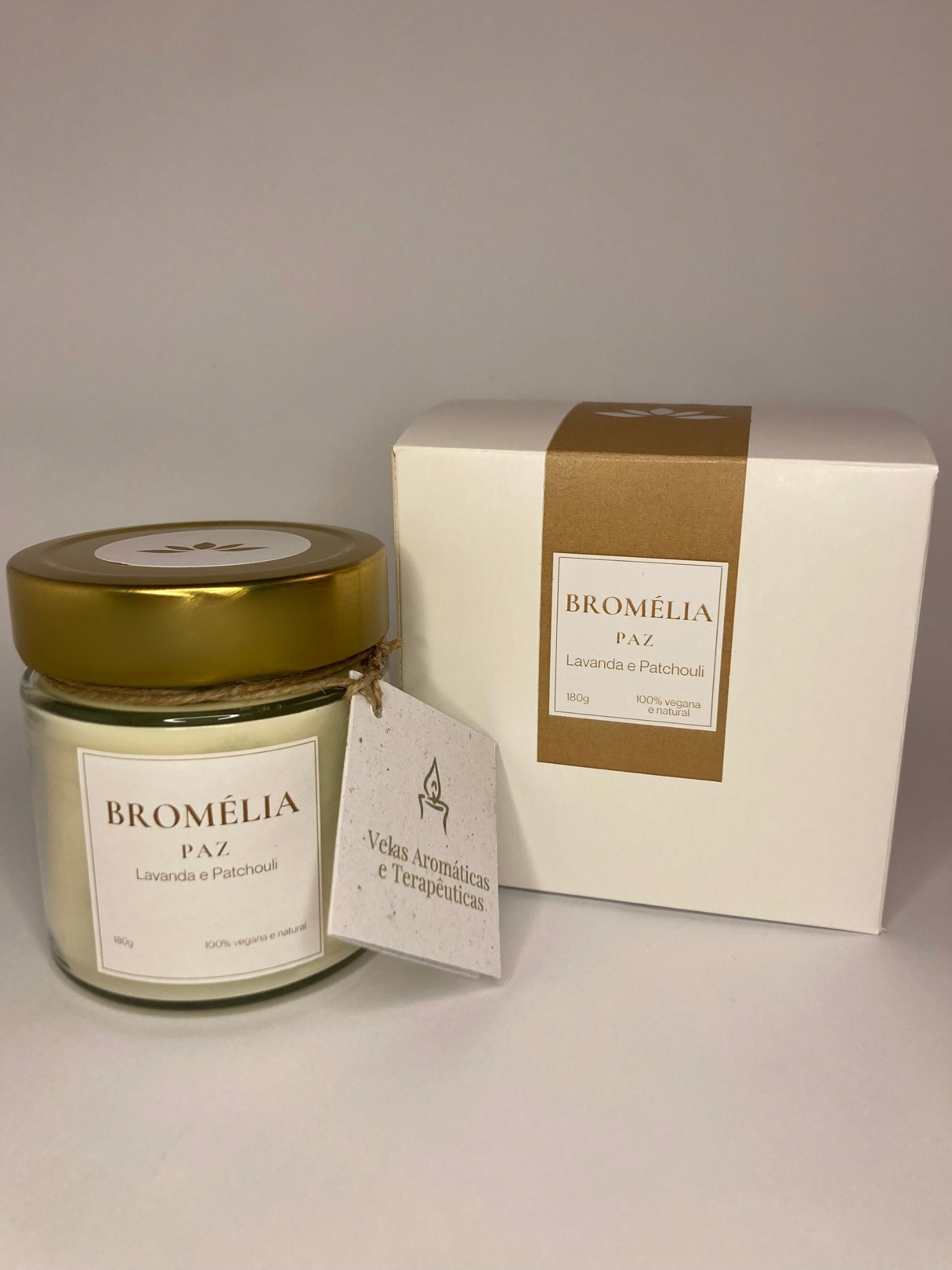 Paz - Vela Natural de Lavanda e Patchouli 180g