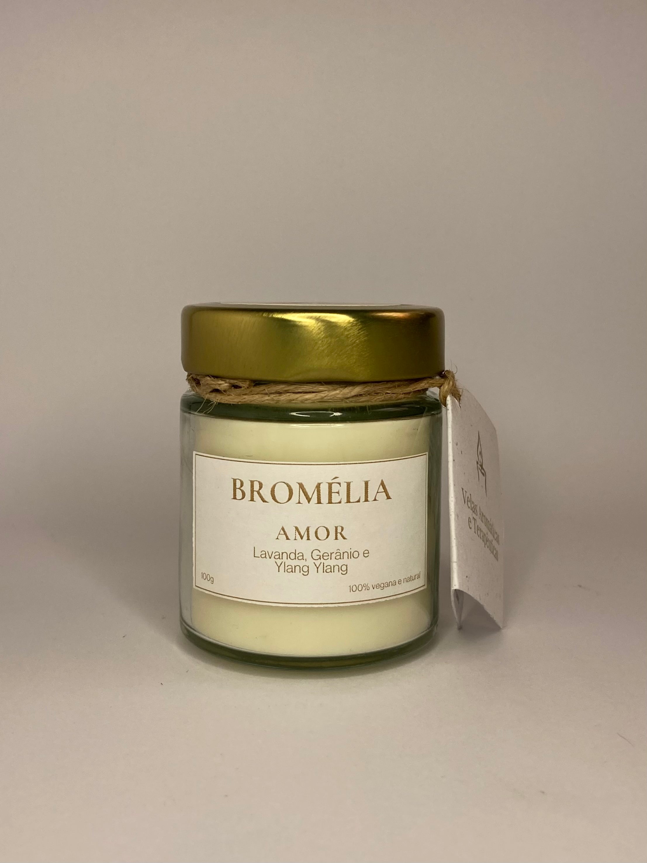 Amor - Vela Natural de Lavanda, Gerânio e Ylang Ylang 100g