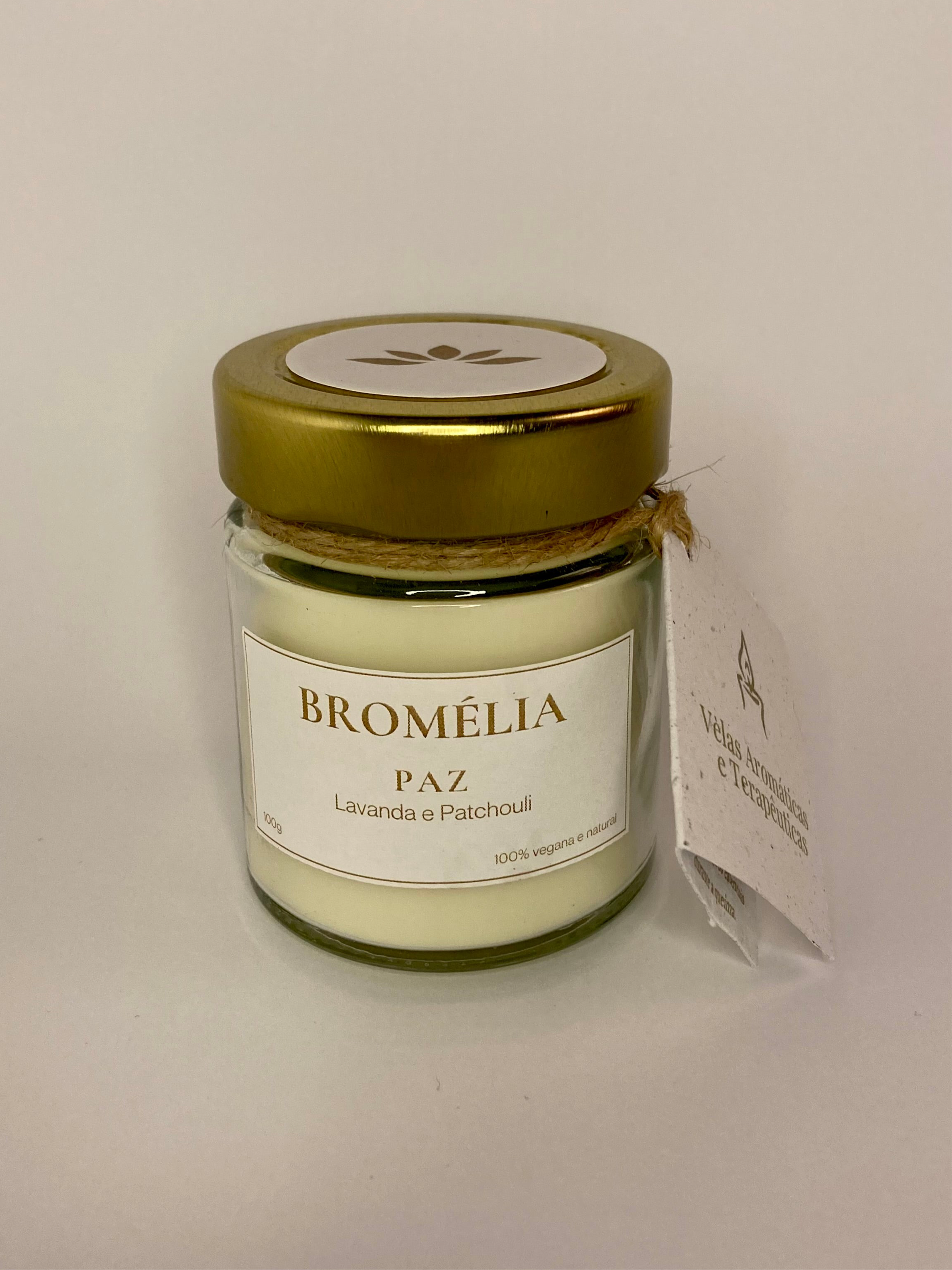 Paz - Vela Natural de Lavanda e Patchouli 100g