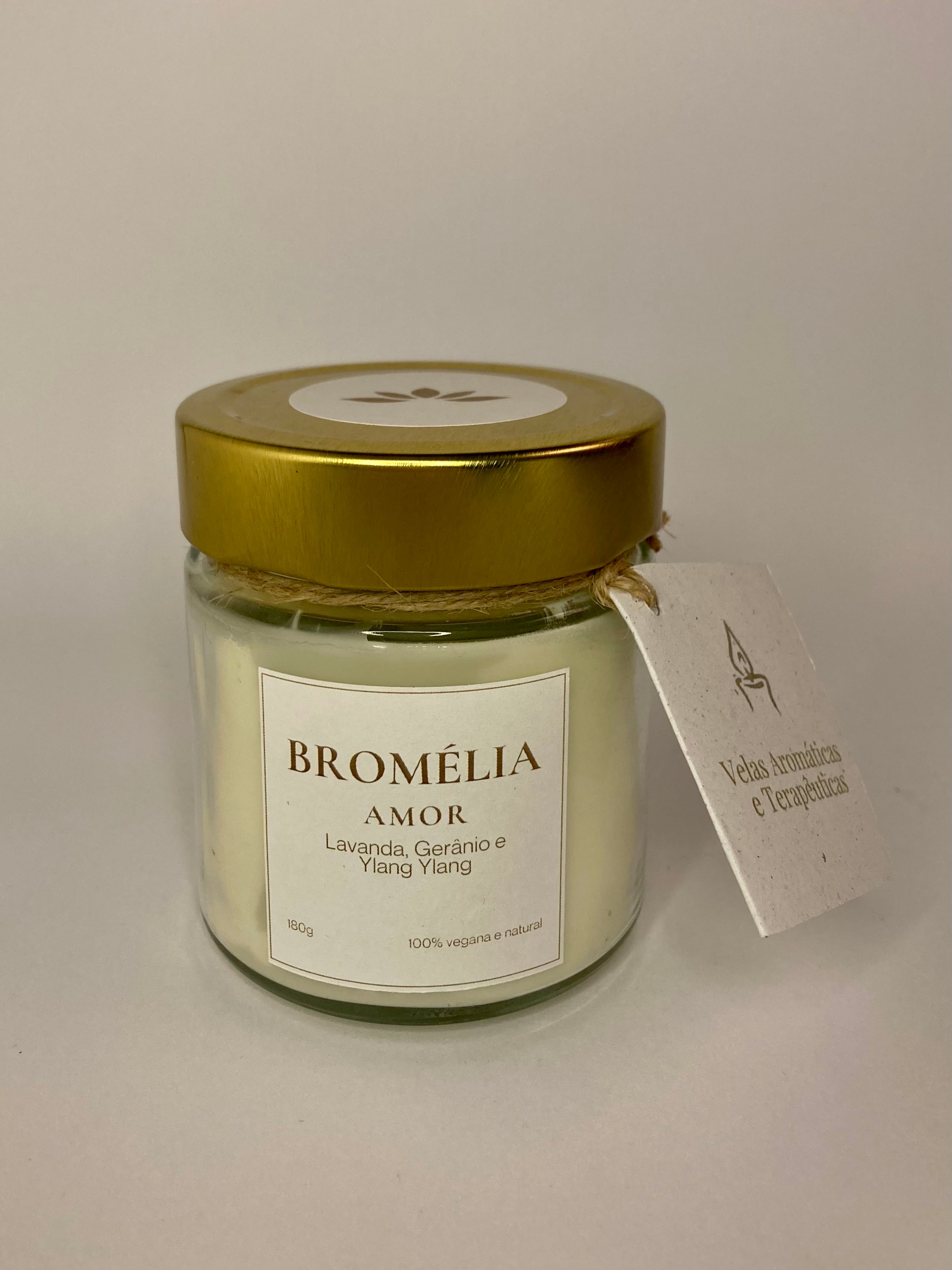 Amor - Vela Natural de Lavanda, Gerânio e Ylang Ylang 180g