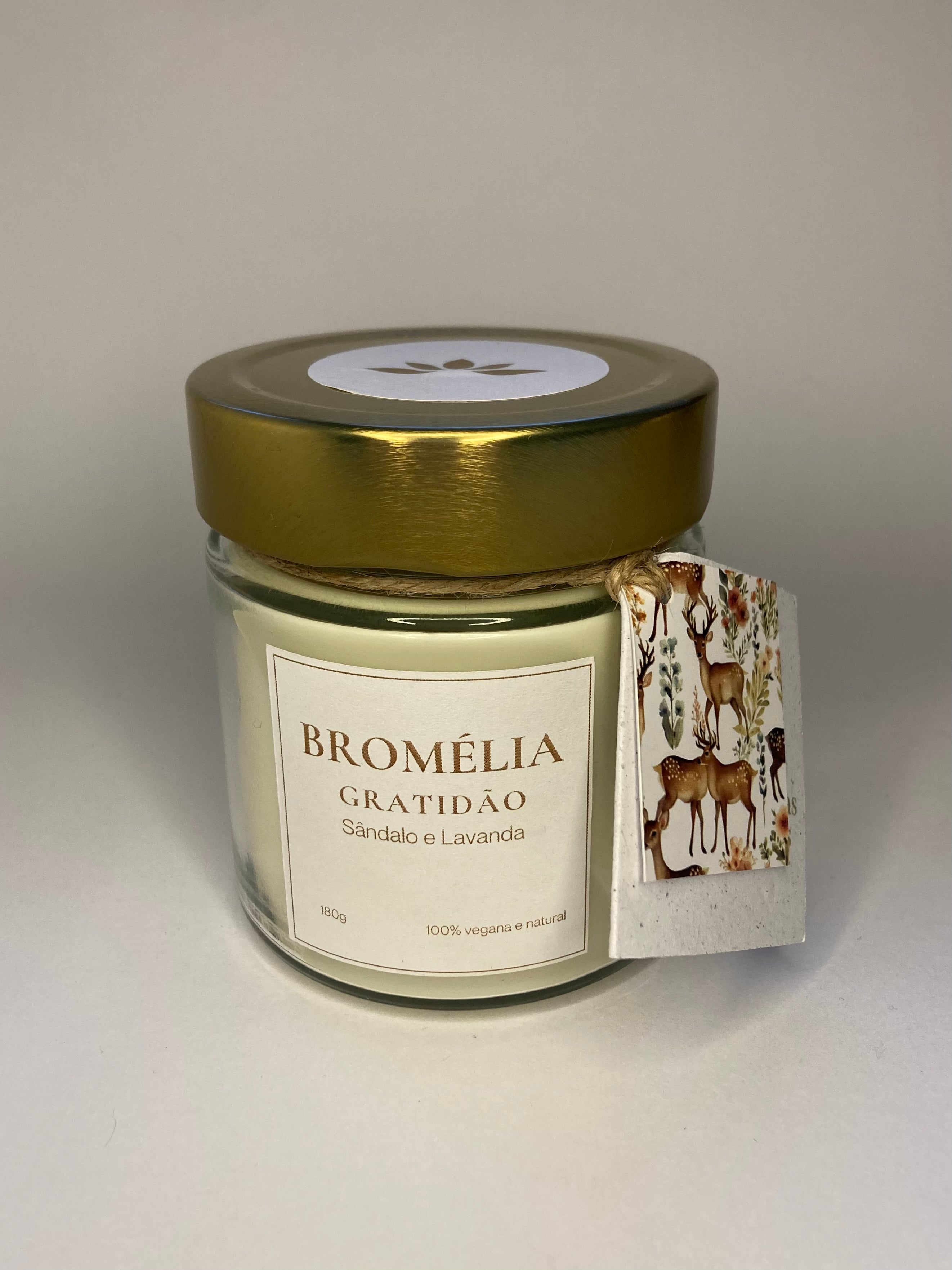 Gratidão - Vela Natural de Sândalo e Lavanda 180g